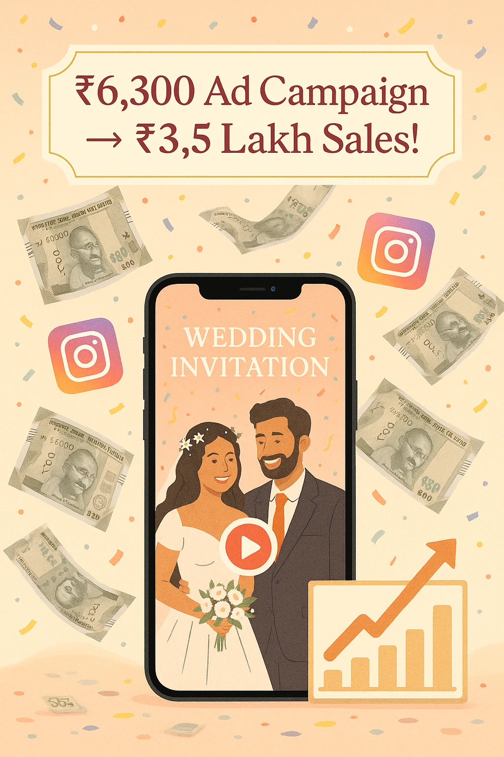 How We Got 186 Leads for a Wedding Invitation Brand with Just ₹6,300 in Meta Ads (and Made ₹3.5+ Lakh)